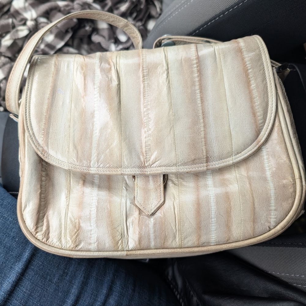 Vintage Genuine Eel Skin Crossbody Bag